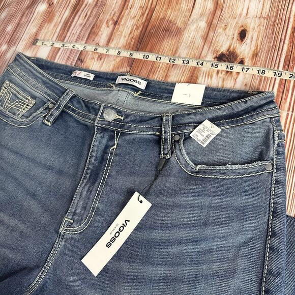 Vigoss HERITAGE FIT Sz 22 High Rise Raw Hem Crop Straight Jeans Denim Pant 38x26 - Picture 5 of 11